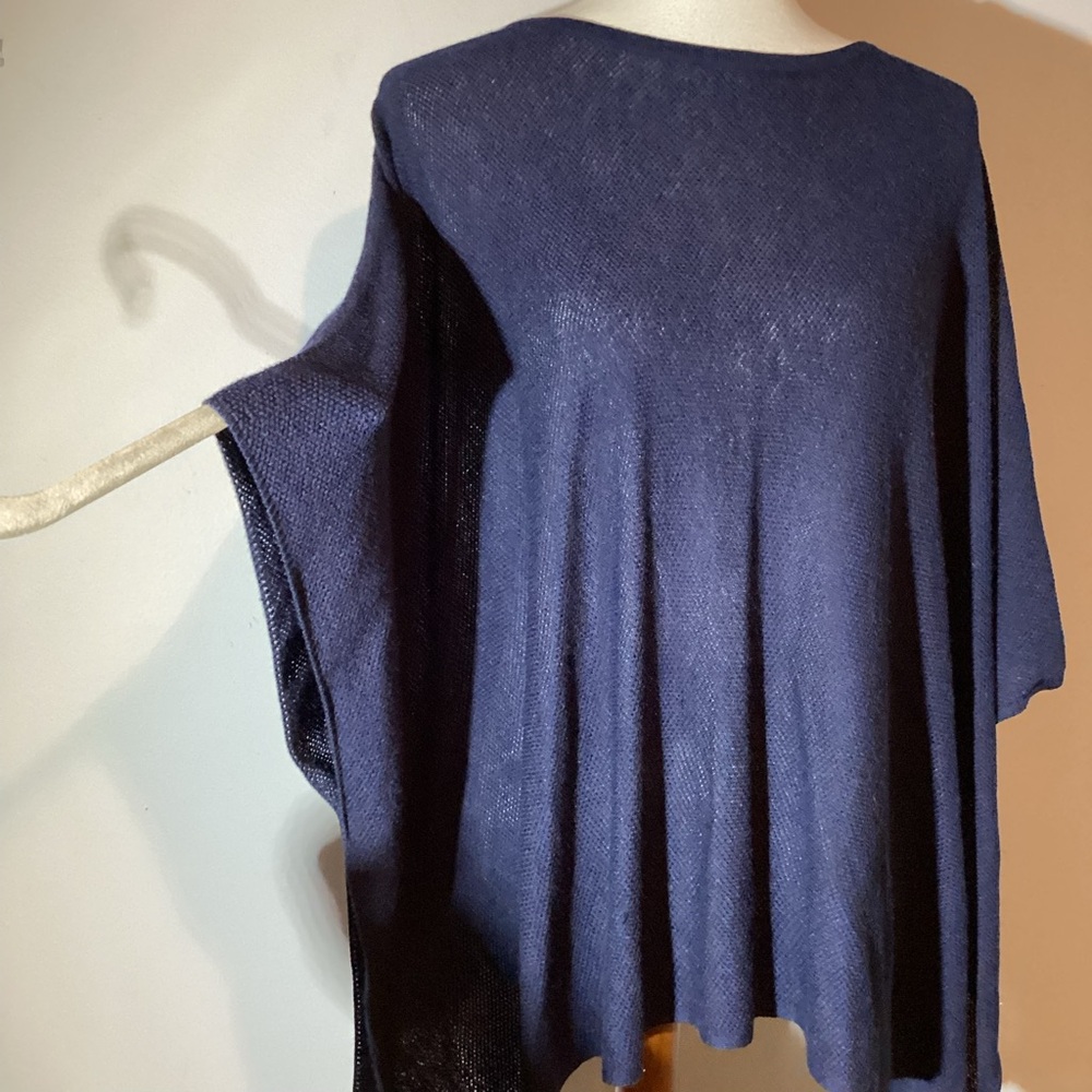 LOFT sweater cape/poncho with arm holes, pull over, lightweight knit, size XS-S